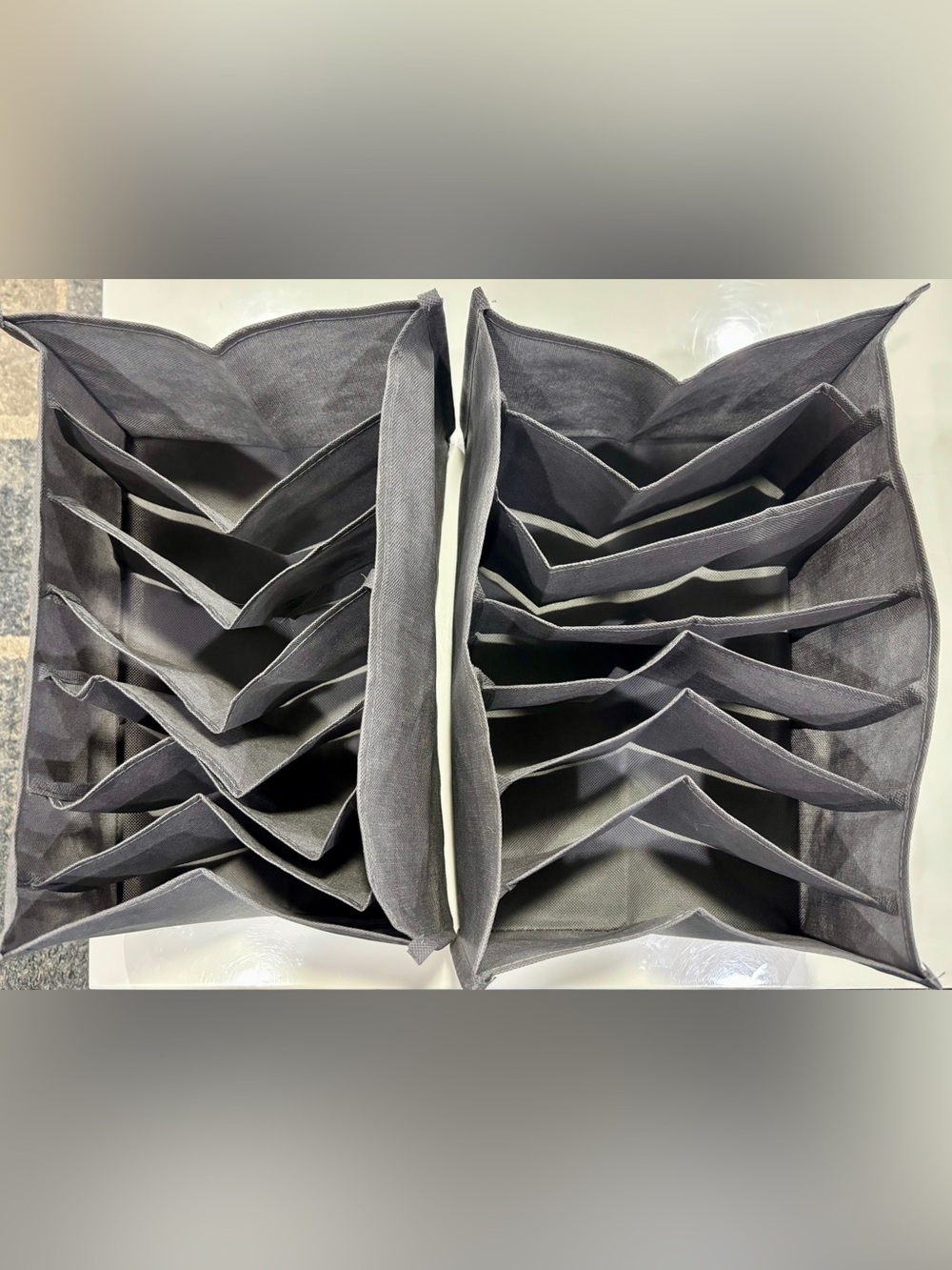 Expandable & Foldable Fabric Wardrobe Organizer - Charcoal Gray